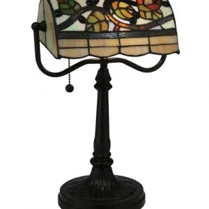Bankers Desk Lamp Stained Glass Shade 130760