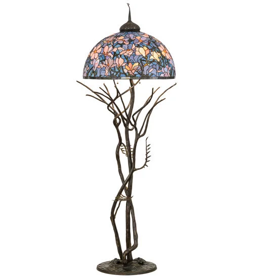 Tiffany Magnolia Table and Floor Lamps