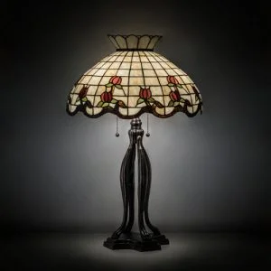 Rose Table Lamp - Stained Glass Lampshade 19138