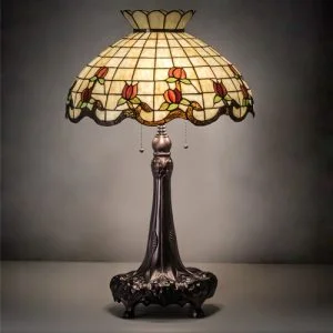 Rose Table Lamp - Stained Glass Lampshade 230473