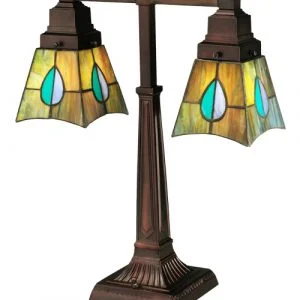 Desk Lamp With Stained Glass Lampshade 24284
