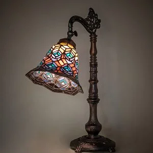 Peacock Feather Bridge Arm Desk Lamp 244782