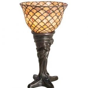 Mini Table Lamp Fishscale Glass Shade 244877