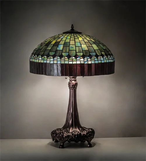 Tiffany Table Lamp - Stained Glass Lampshade - 31" Tall