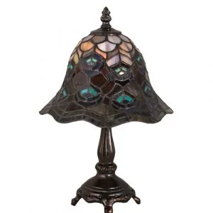 Peacock Mini Lamp Stained Glass Shade 30317