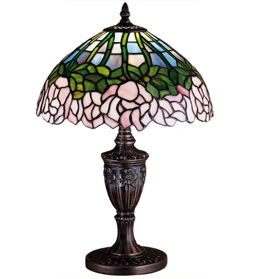 Pink Flowers Tiffany Style Table Lamp 30343