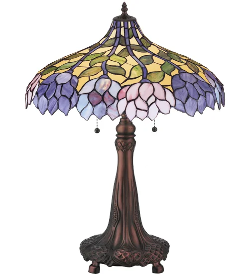 Wisteria Stained Glass Lamp Floral Design 30452