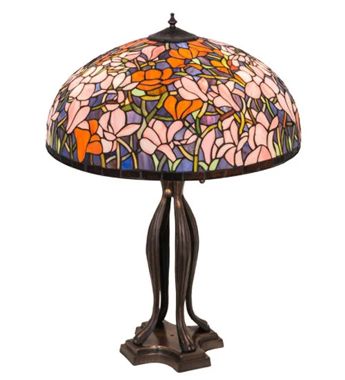 Tiffany Magnolia Table and Floor Lamps