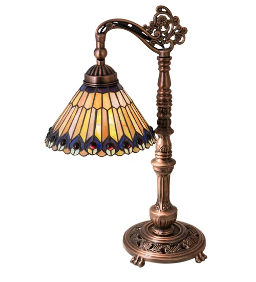 Peacock Stained Glass Shade Desk Lamp 32738