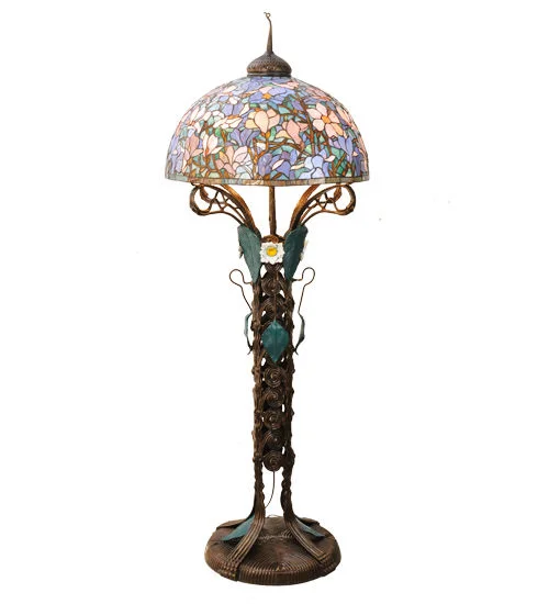 Tiffany Magnolia Table and Floor Lamps