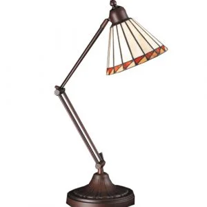 Desk Lamp With Stained Glass Lampshade 65946