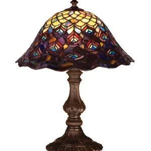 Peacock Feather Art Glass Table Lamp 67885