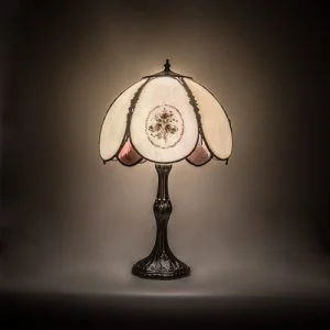 Roses Hand Painted Table Lamp 22"H